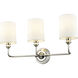 Leena 3 Light 22 inch Polished Nickel Bathroom Vanity Light Wall Light